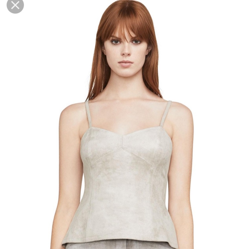 NWT BCBGMaxazria suede Marci top